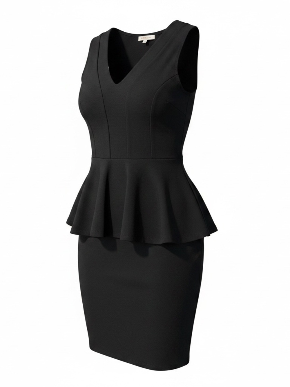 Rolla Coster Black V-Neck Peplum Midi Dress